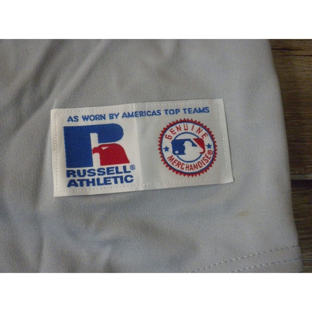 Russell Athletic Baseball Jersey L Gray Blank Button Down Vintage MLB Model USA - Picture 4 of 9